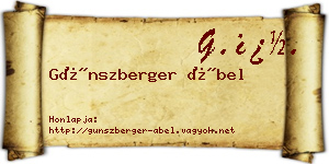 Günszberger Ábel névjegykártya